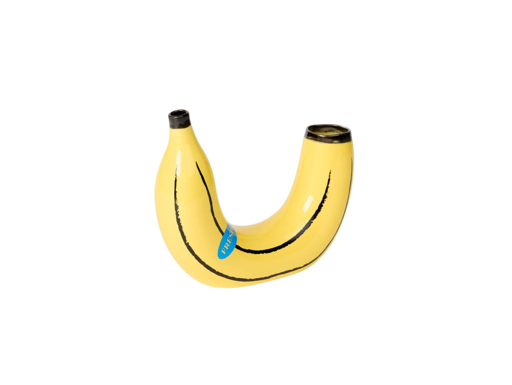 Banana - Shaped Vase — Double Opening, Vibrant Yellow - Dear John