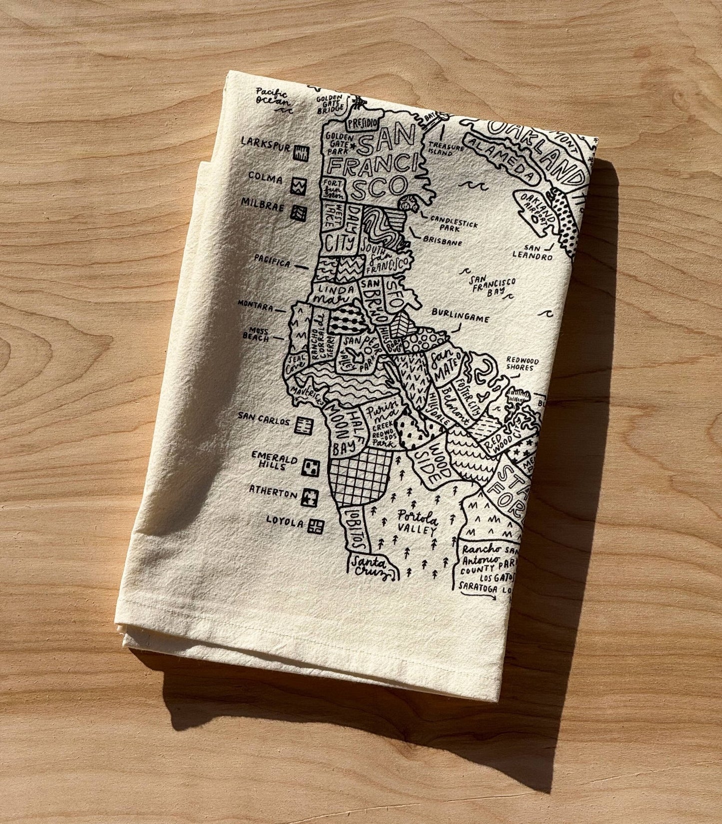 Bay Area Map Tea Towel - Dear John