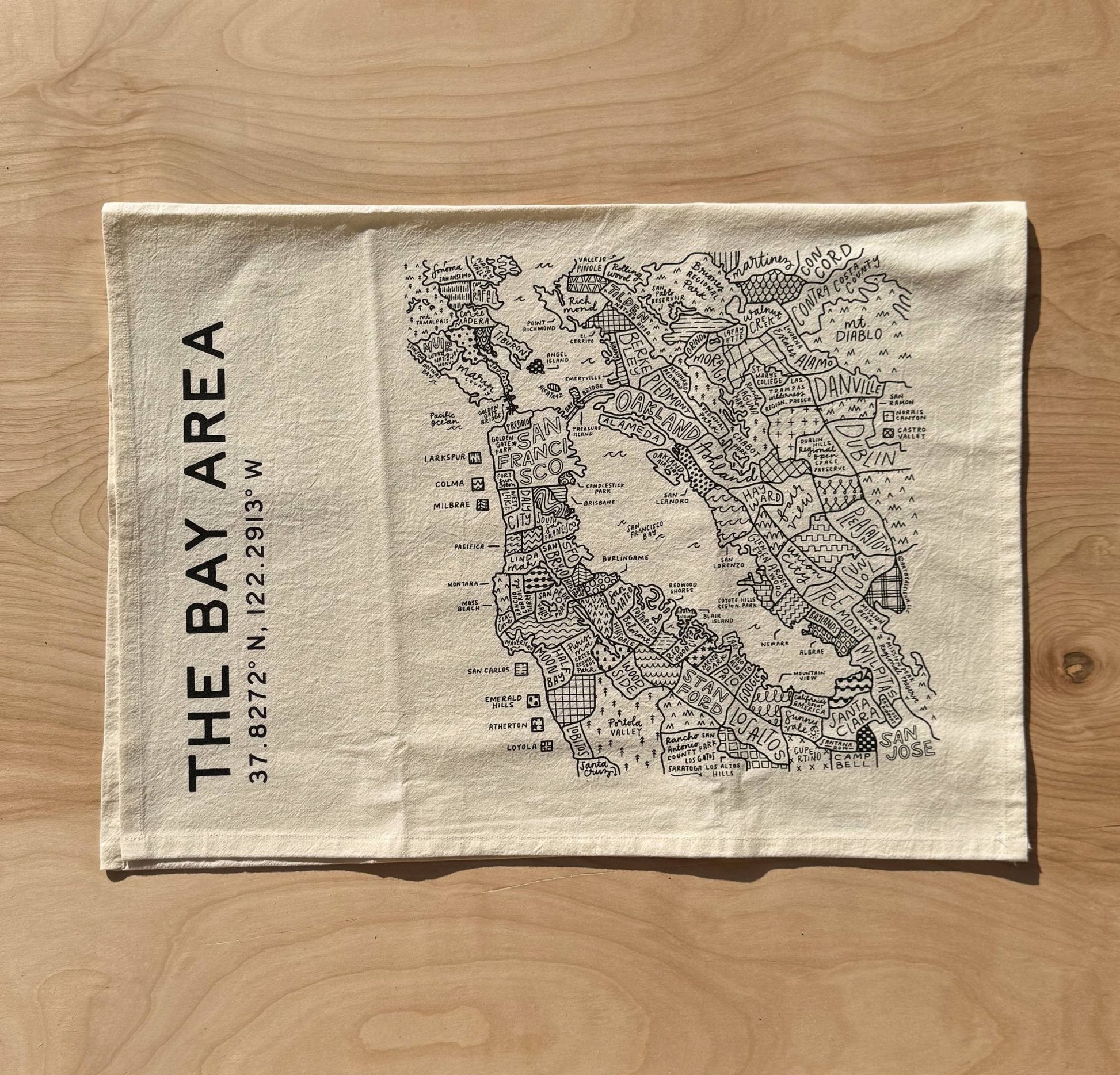 Bay Area Map Tea Towel - Dear John