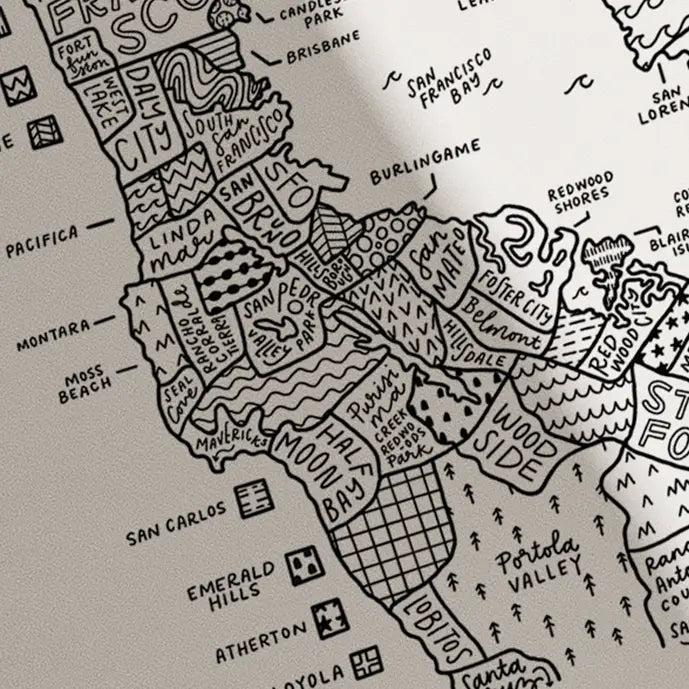 Bay Area (San Francisco) Map Print - Dear John