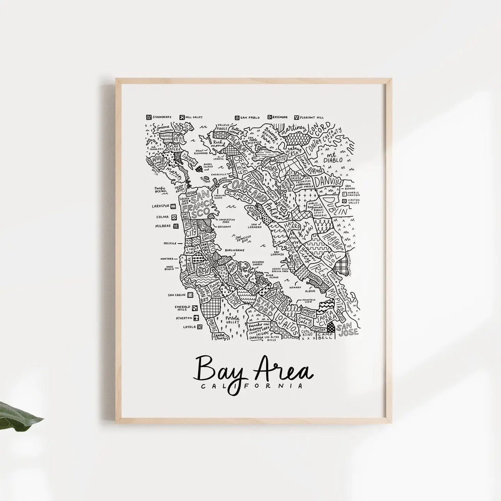 Bay Area (San Francisco) Map Print - Dear John