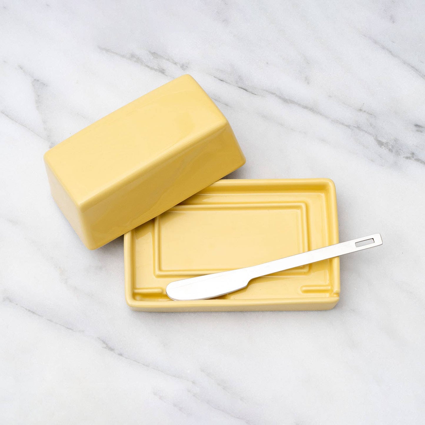 BEE HOUSE Butter Dish with s.s.butter knife - Jeans Blue