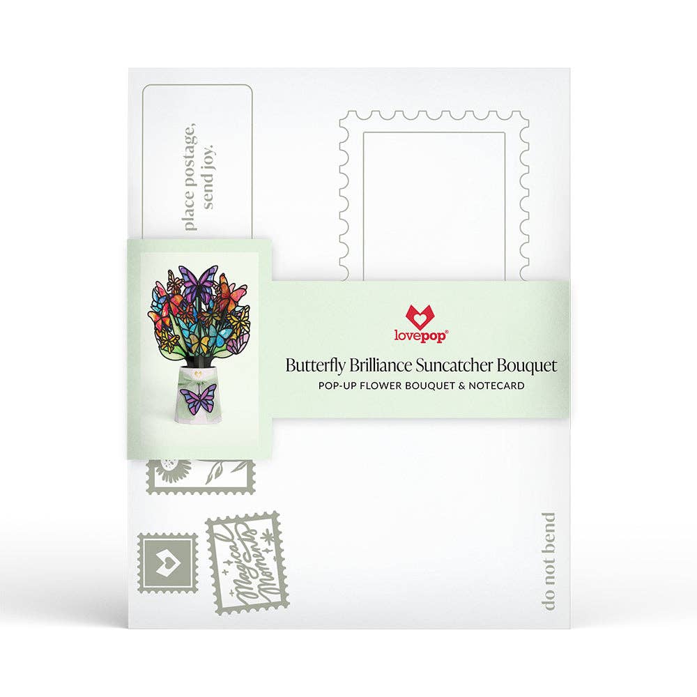 Lovepop Cards - Butterfly Brilliance Suncatcher Bouquet 12x8.5"