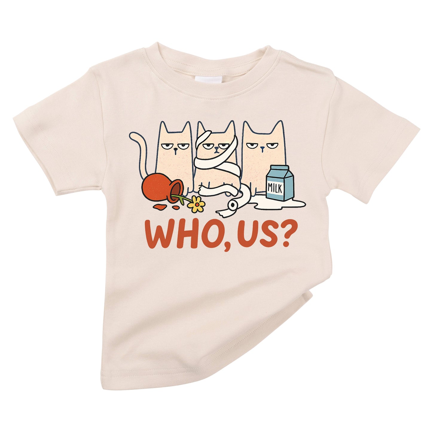 Funny Boys Trouble Cat T-Shirt — Organic Cotton Kids & Tween Tee