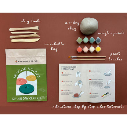 DIY Air Dry Clay Kit — Make Your Own Incense Holder