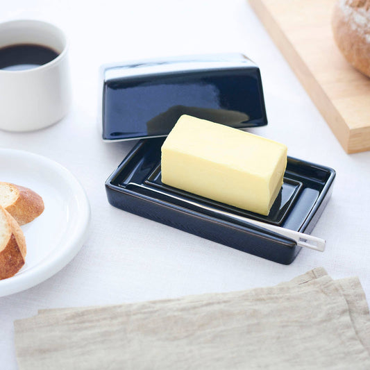 BEE HOUSE Butter Dish with s.s.butter knife - Jeans Blue - Dear John