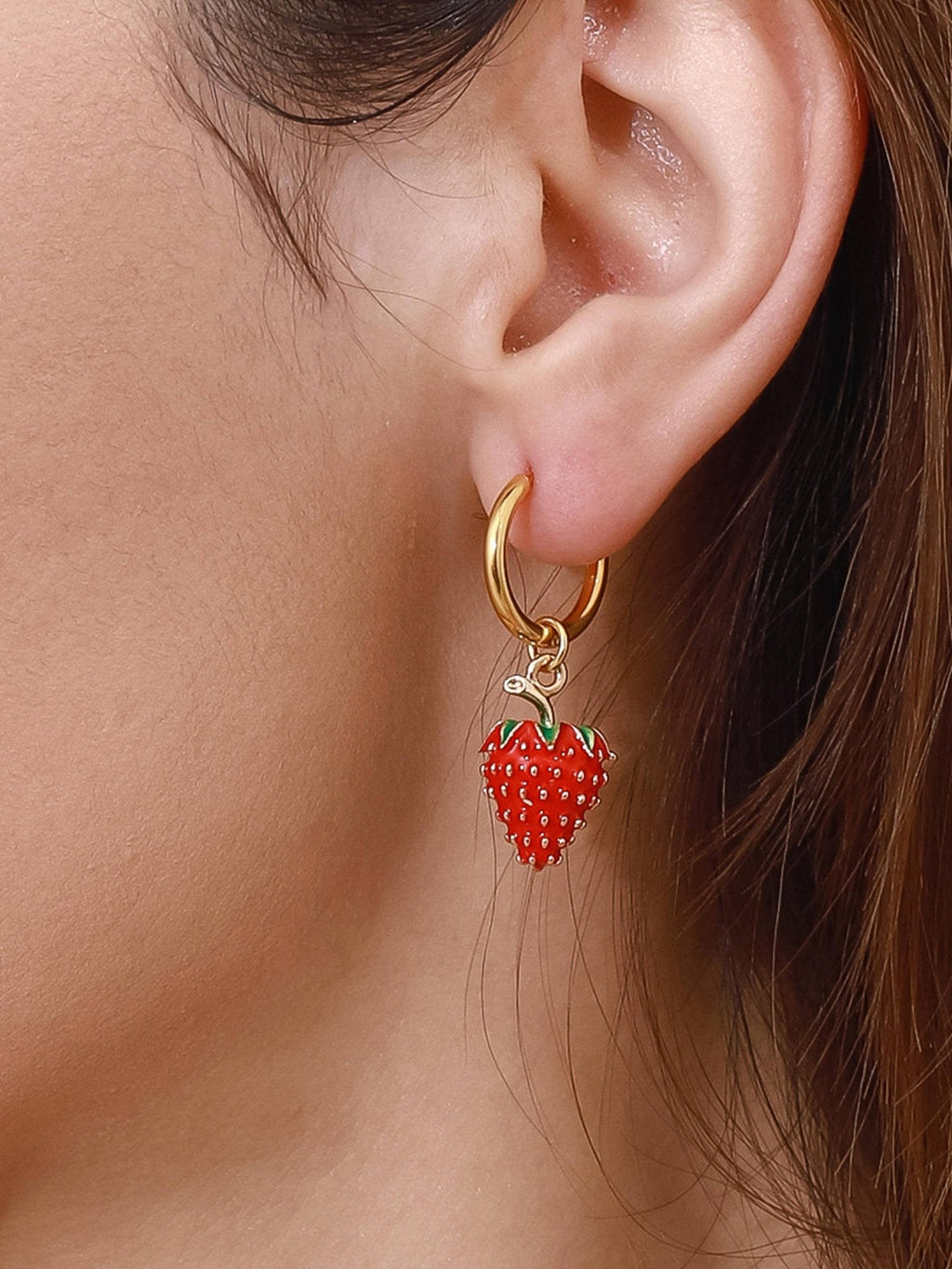 Berry 18K Gold Non - Tarnish Strawberry Earring - Dear John