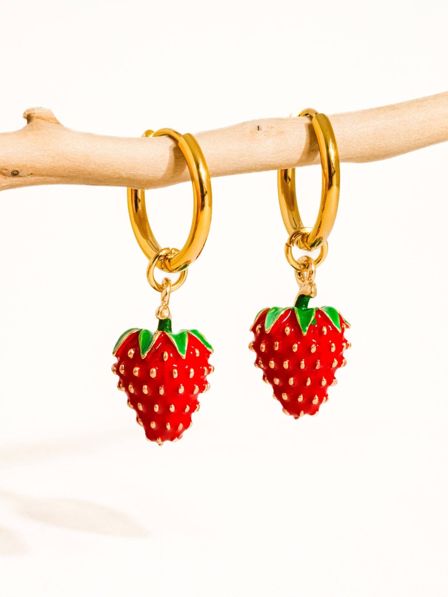 Berry 18K Gold Non - Tarnish Strawberry Earring - Dear John