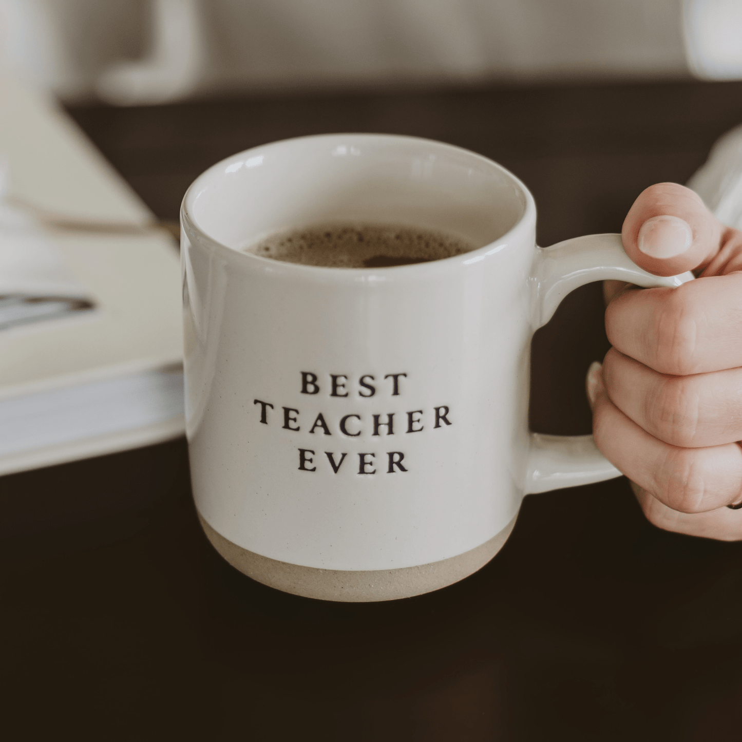 Best Teacher Ever Stoneware Coffee Mug - Teacher Gifts - Dear John
