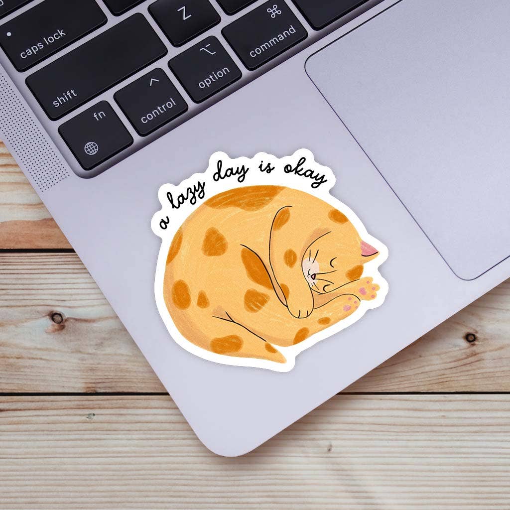 Big Moods - A Lazy Day Is Okay Cat Sticker - Dear John