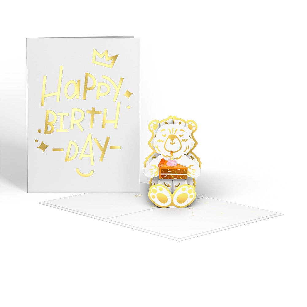 Birthday Cake Bear 12 - Pack: Tinypop Card 2 x 2.8" - Dear John