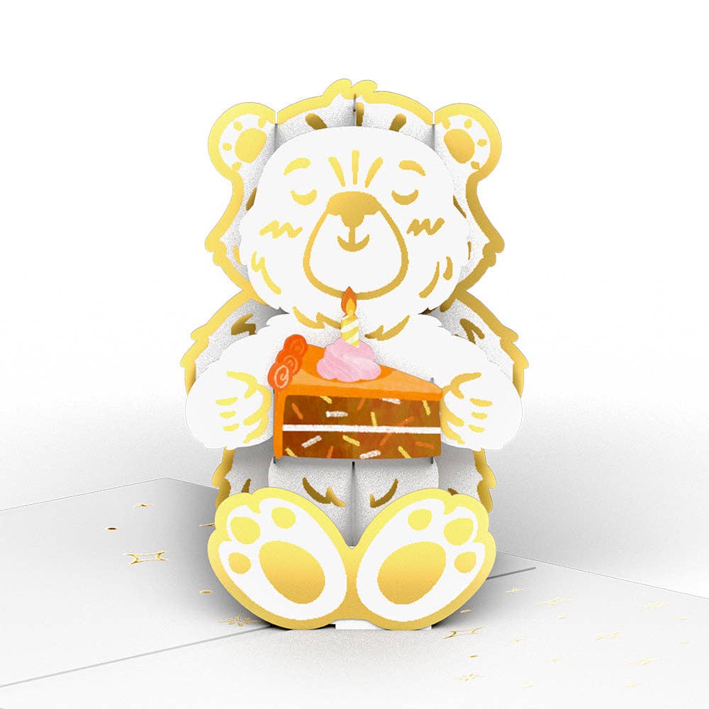 Birthday Cake Bear 12 - Pack: Tinypop Card 2 x 2.8" - Dear John