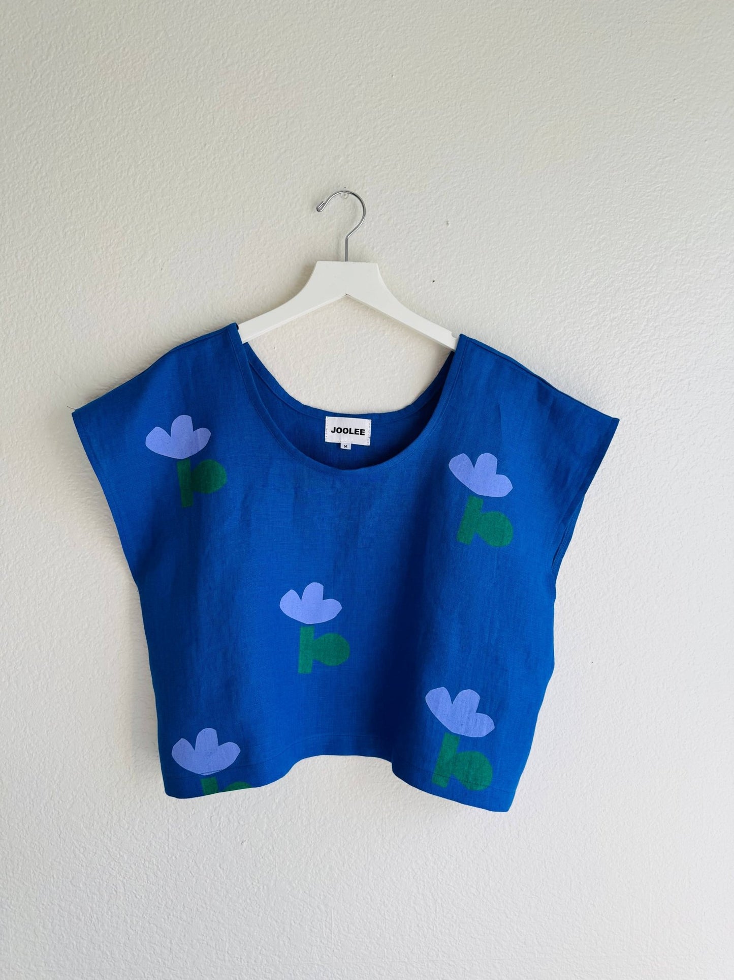 Blue flower linen top  - Dear John