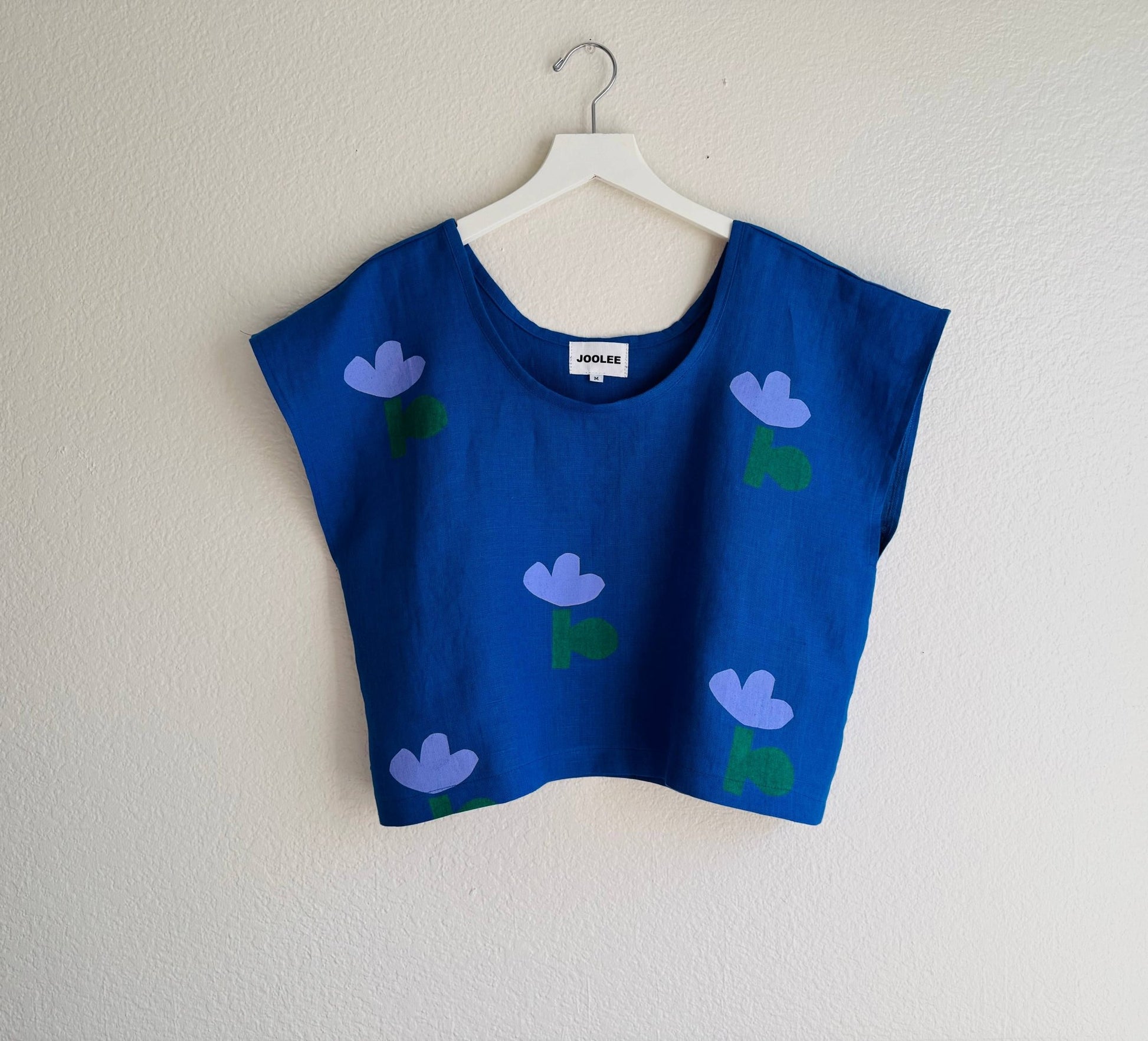 Blue flower linen top  - Dear John