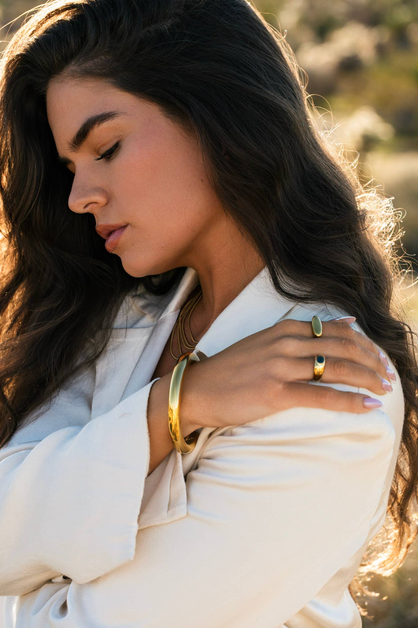 Boem Collection - Capistrano Ring | Gold Black Stone Chunky Statement Ring - Dear John