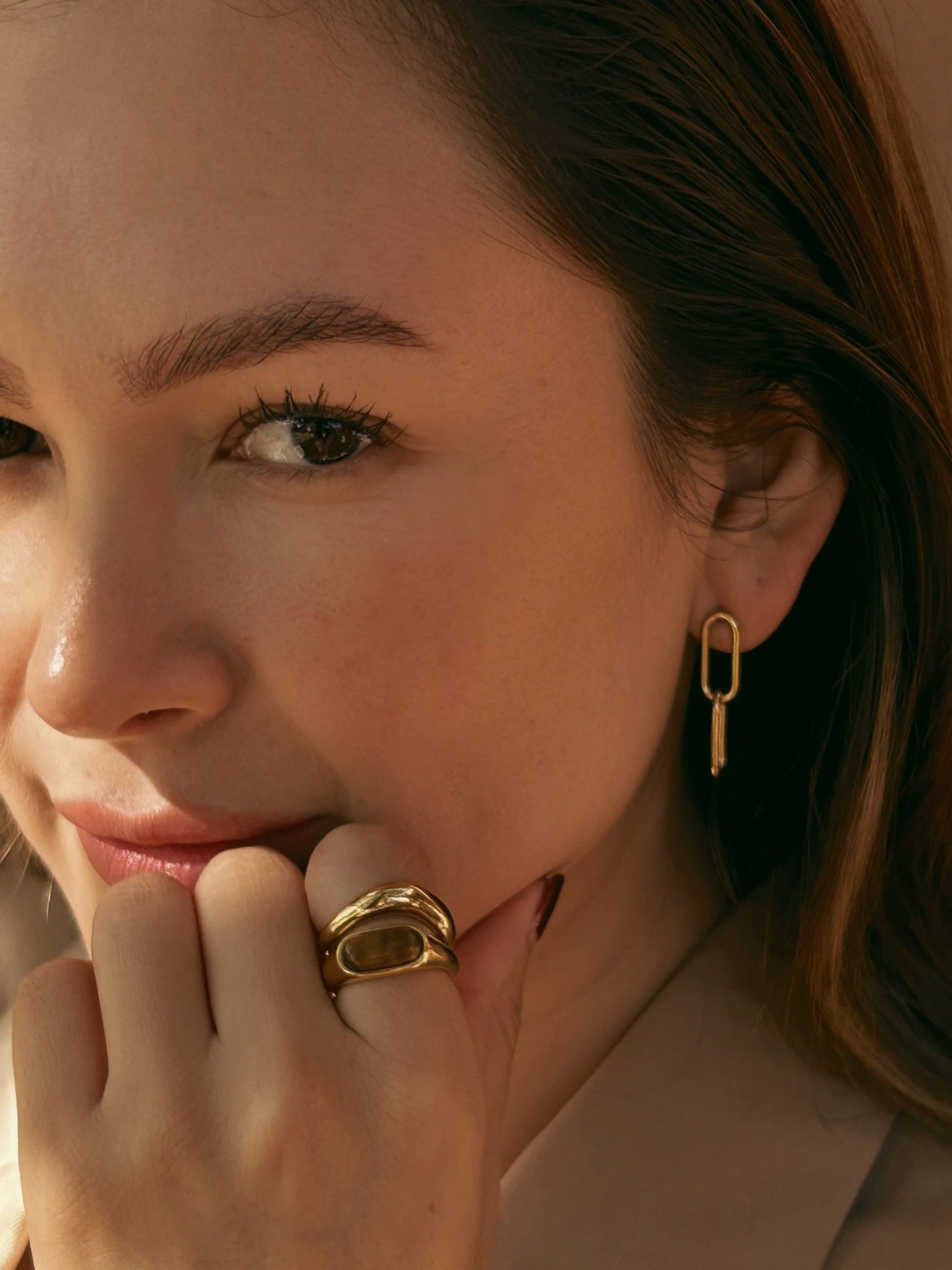 Boem Collection - Leona Ring | Gold Tiger Eye Gemstone Statement Ring - Dear John