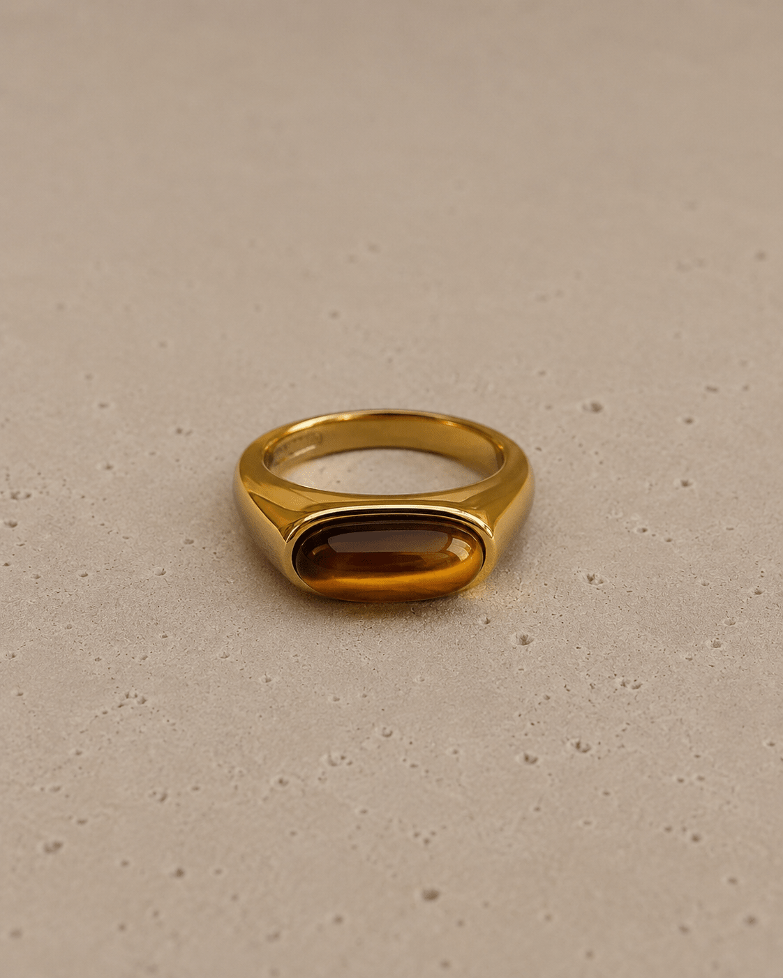 Boem Collection - Leona Ring | Gold Tiger Eye Gemstone Statement Ring - Dear John