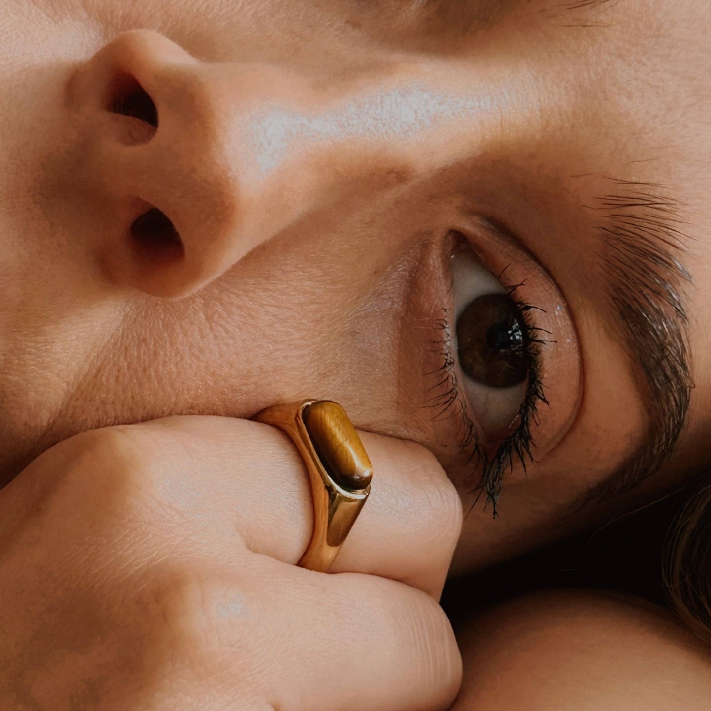 Boem Collection - Leona Ring | Gold Tiger Eye Gemstone Statement Ring - Dear John