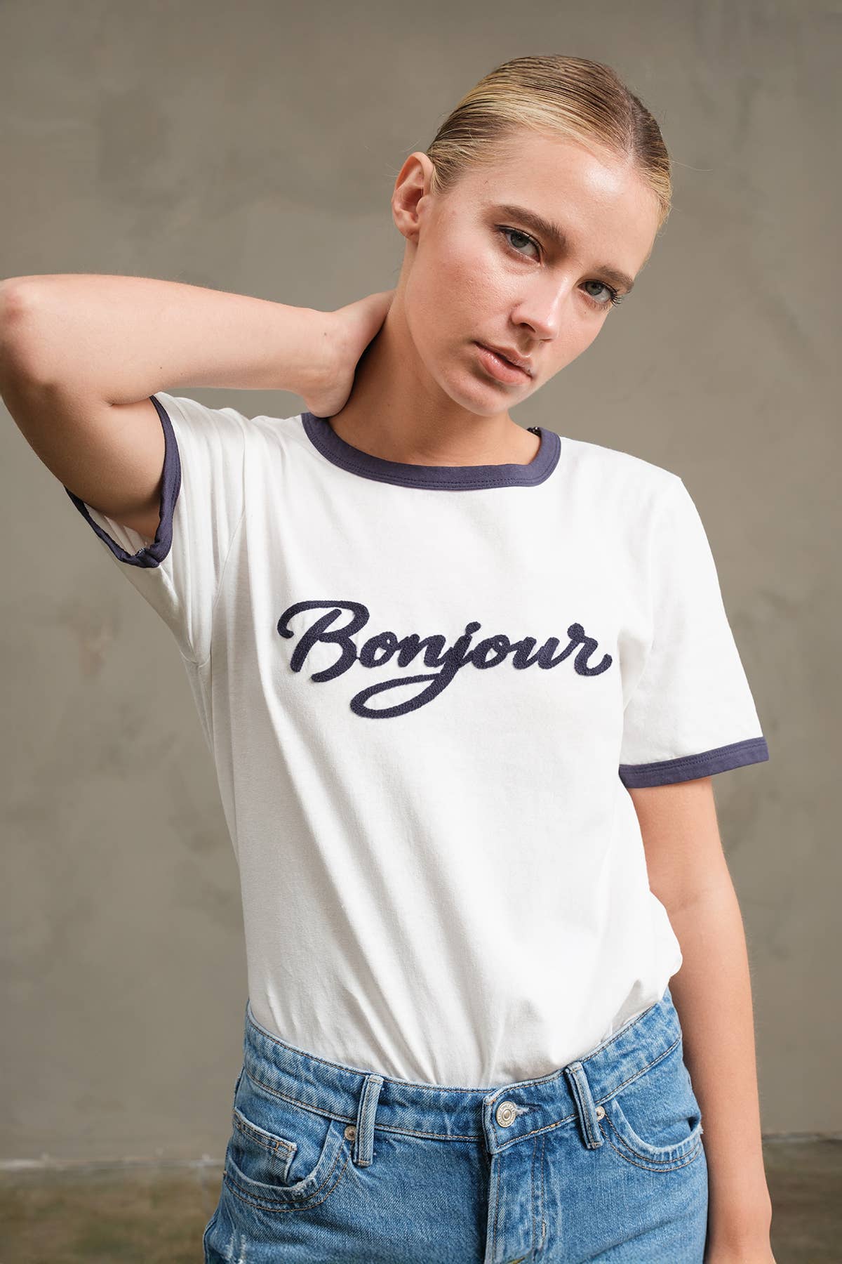 Bonjour Contrast Ringer Tee - Dear John