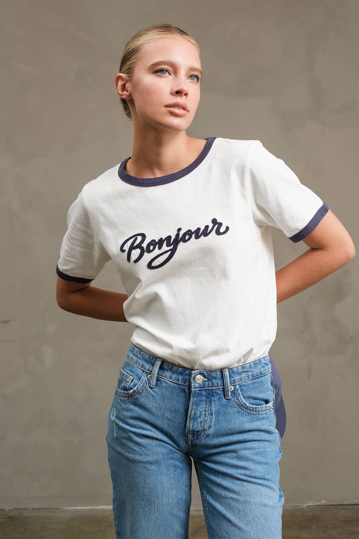 Bonjour Contrast Ringer Tee - Dear John