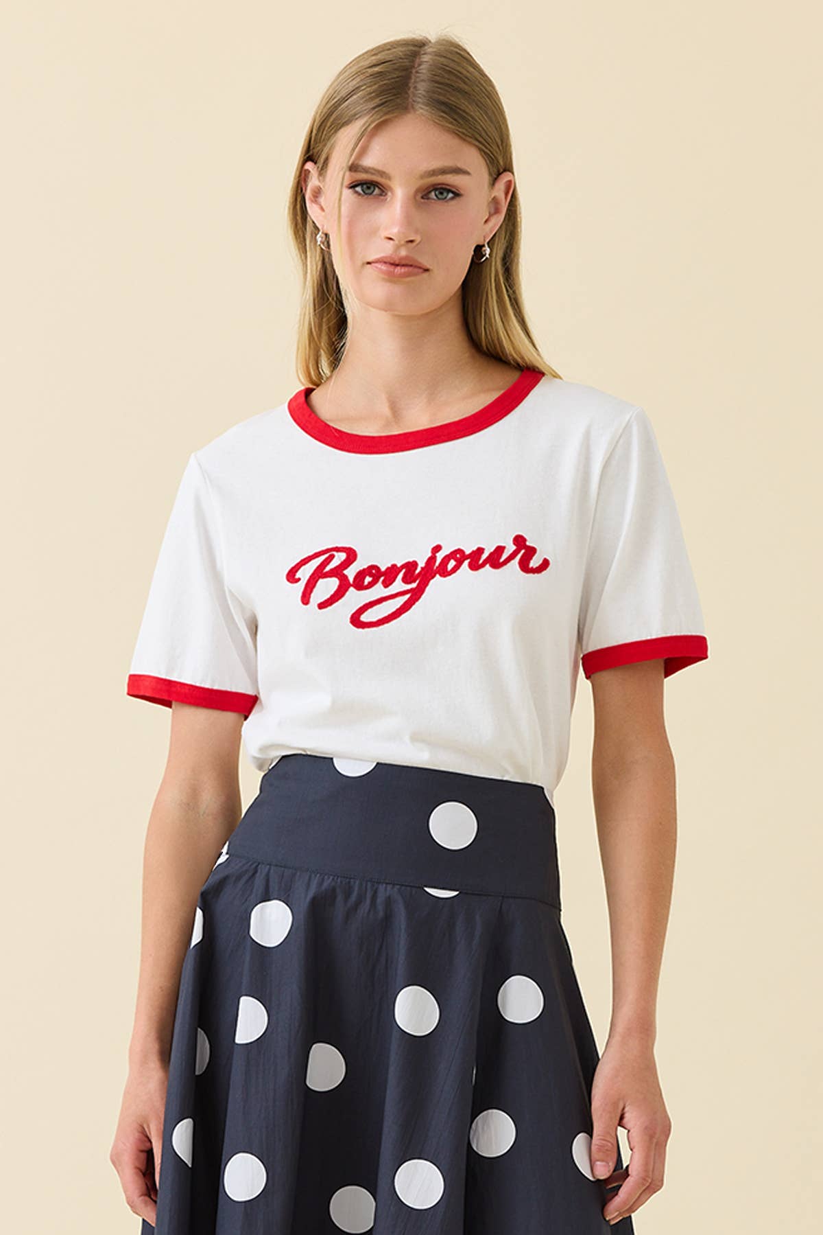 Bonjour Contrast Ringer Tee - Dear John