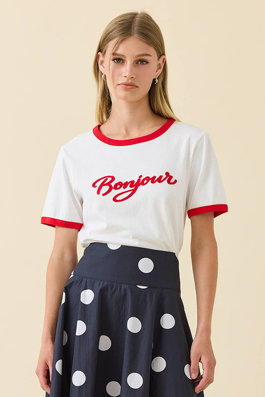 Bonjour Contrast Ringer Tee - Dear John