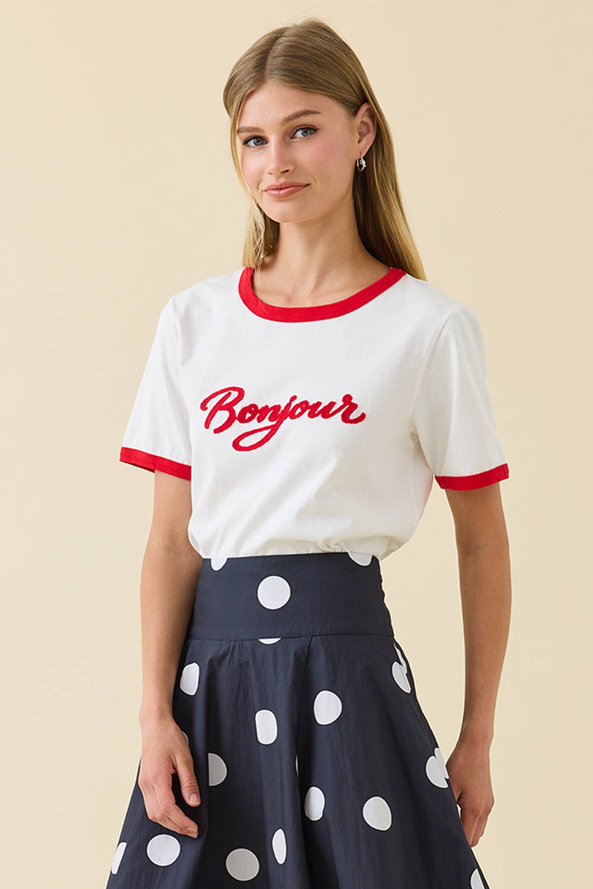 Bonjour Contrast Ringer Tee - Dear John