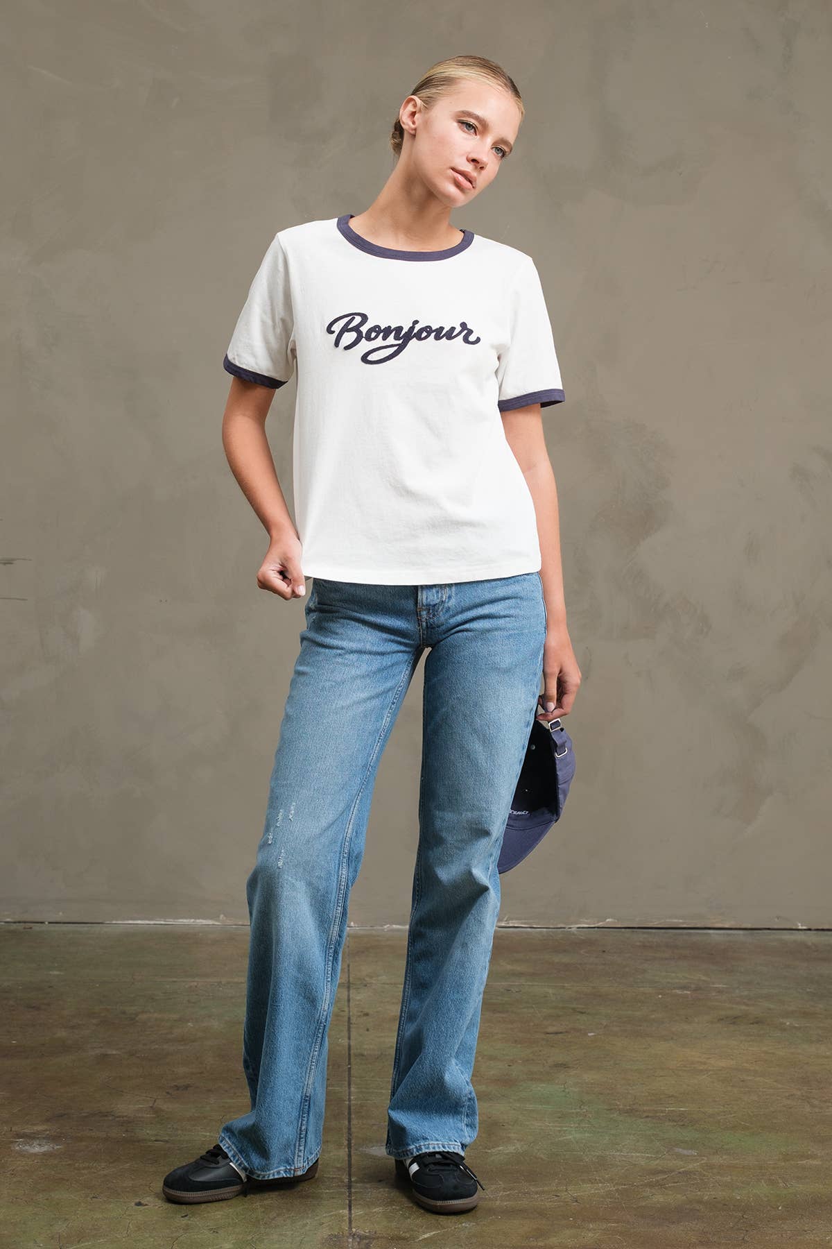Bonjour Contrast Ringer Tee - Dear John