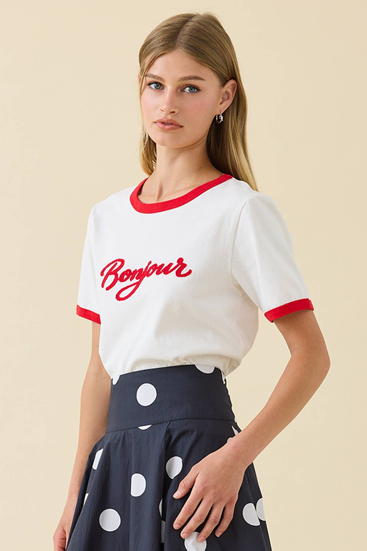 Bonjour Contrast Ringer Tee - Dear John