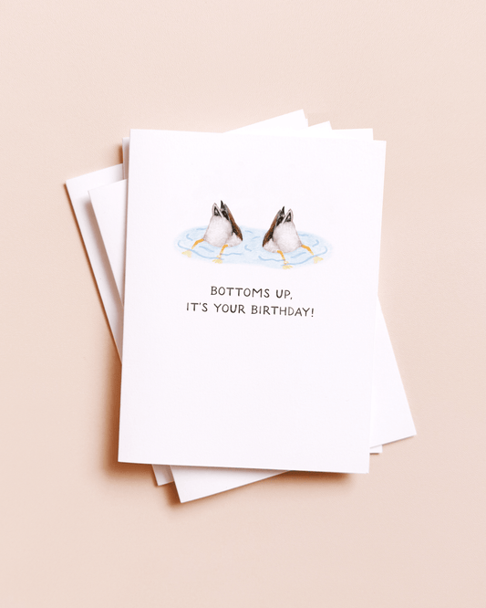 Bottoms Up Ducks — Funny Animal Lovers Birthday Card - Dear John