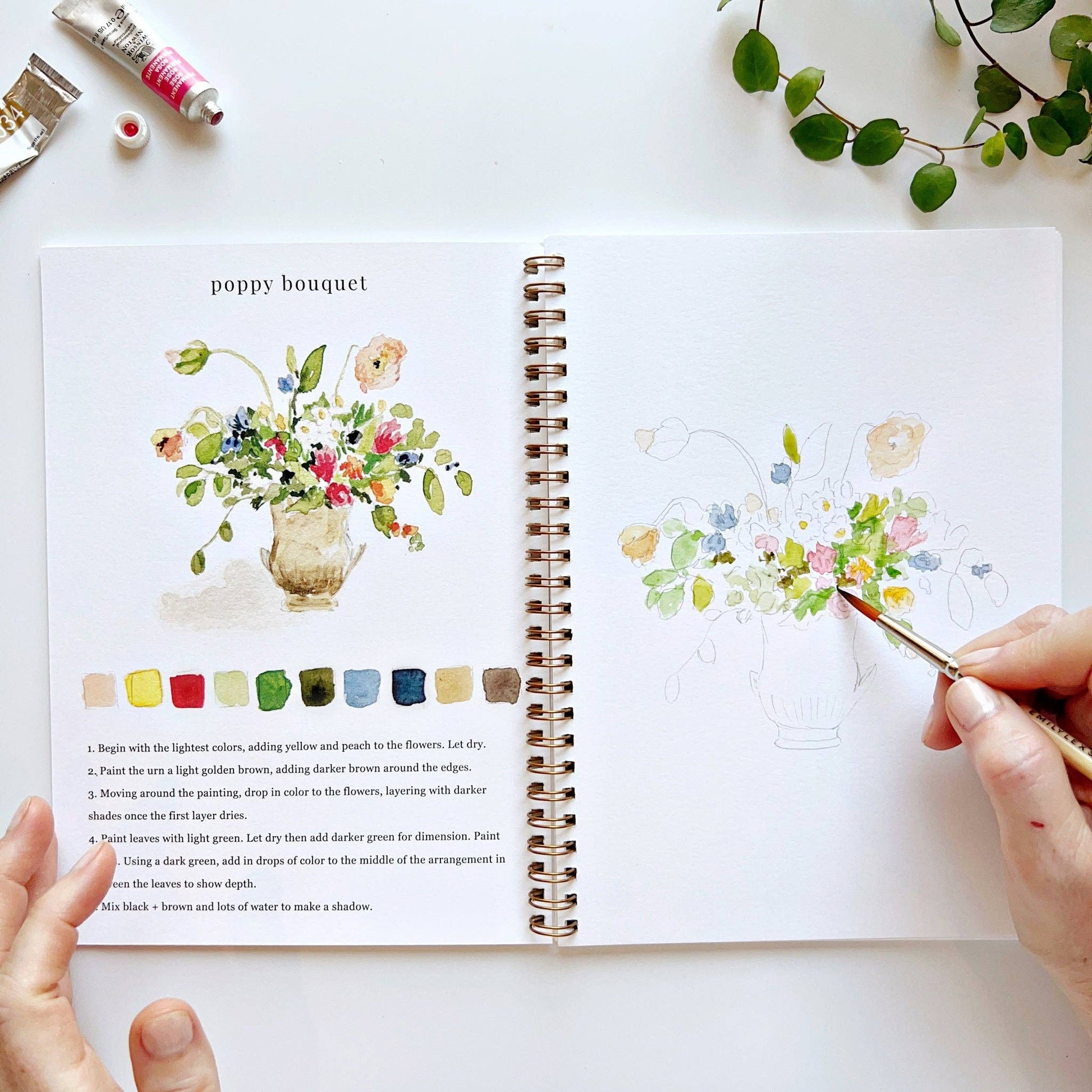 Bouquets watercolor workbook - Dear John