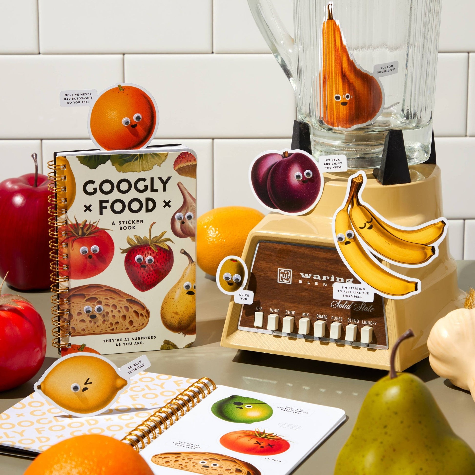 Brass Monkey Googly Food Sticker Book - Dear John