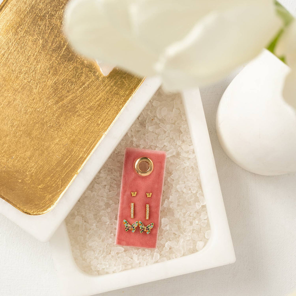 Butterfly Velvet Stud Gift Set - Dear John