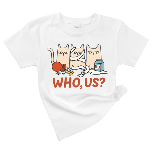 Funny Boys Trouble Cat T-Shirt — Organic Cotton Kids & Tween Tee