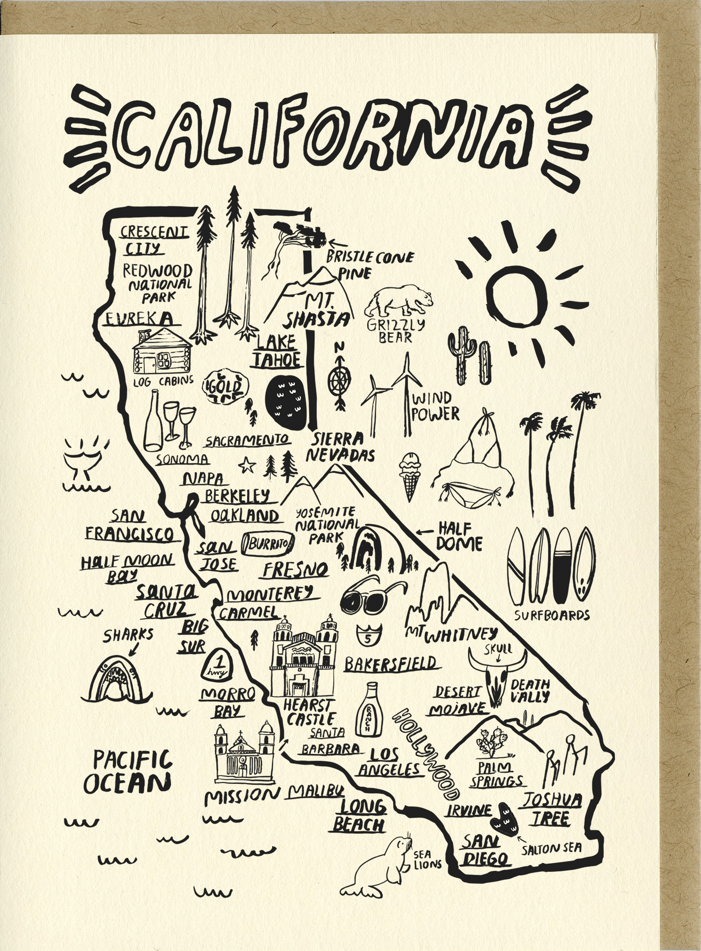 California Map Card - Dear John