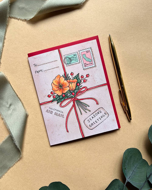 California Poppy Holiday Package Boxed Cards - Set of 6 - Dear John