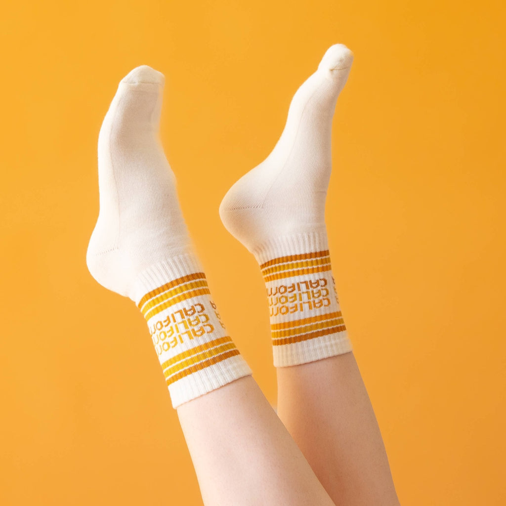 California Striped Ribbed Crew Socks - Dear John