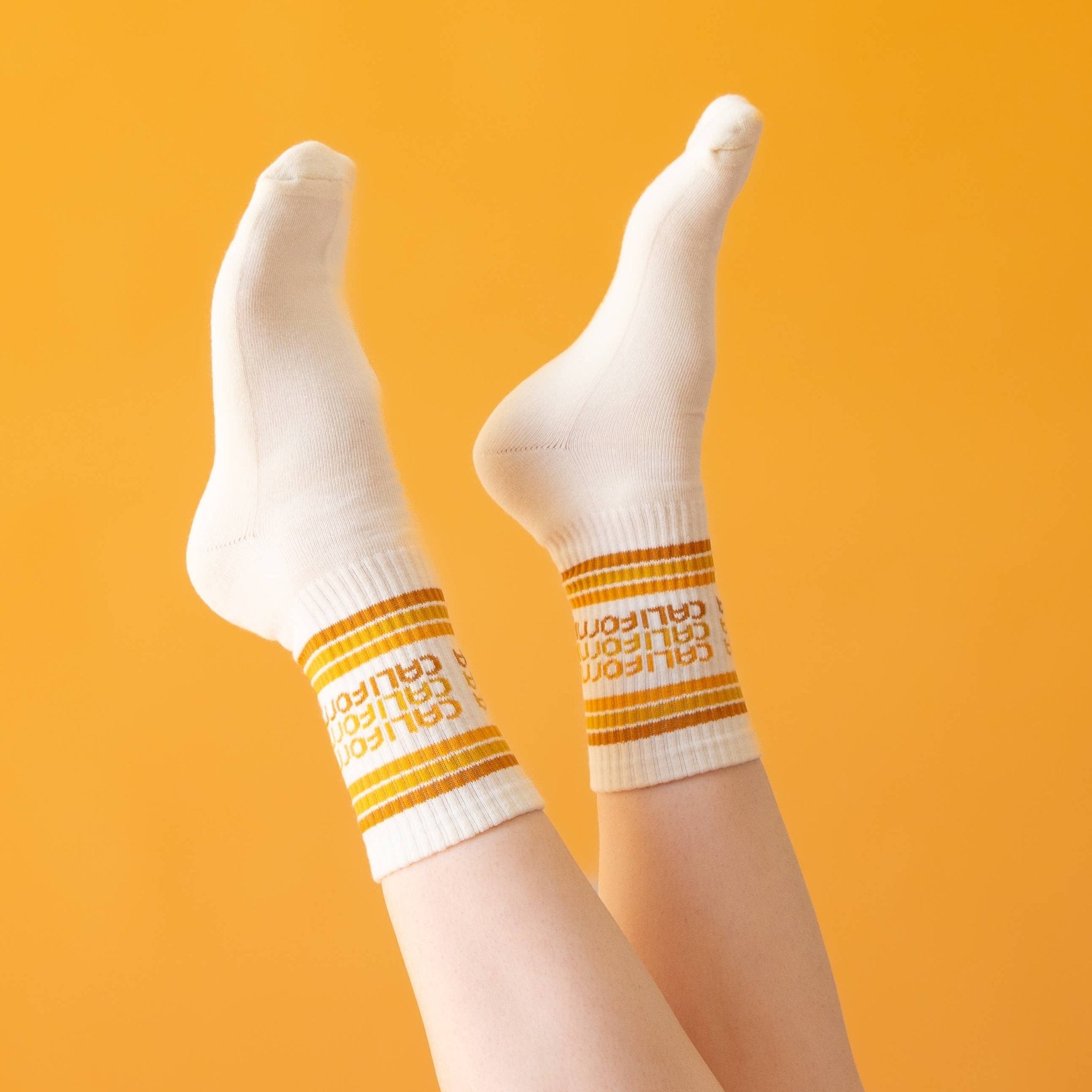 California Striped Ribbed Crew Socks - Dear John