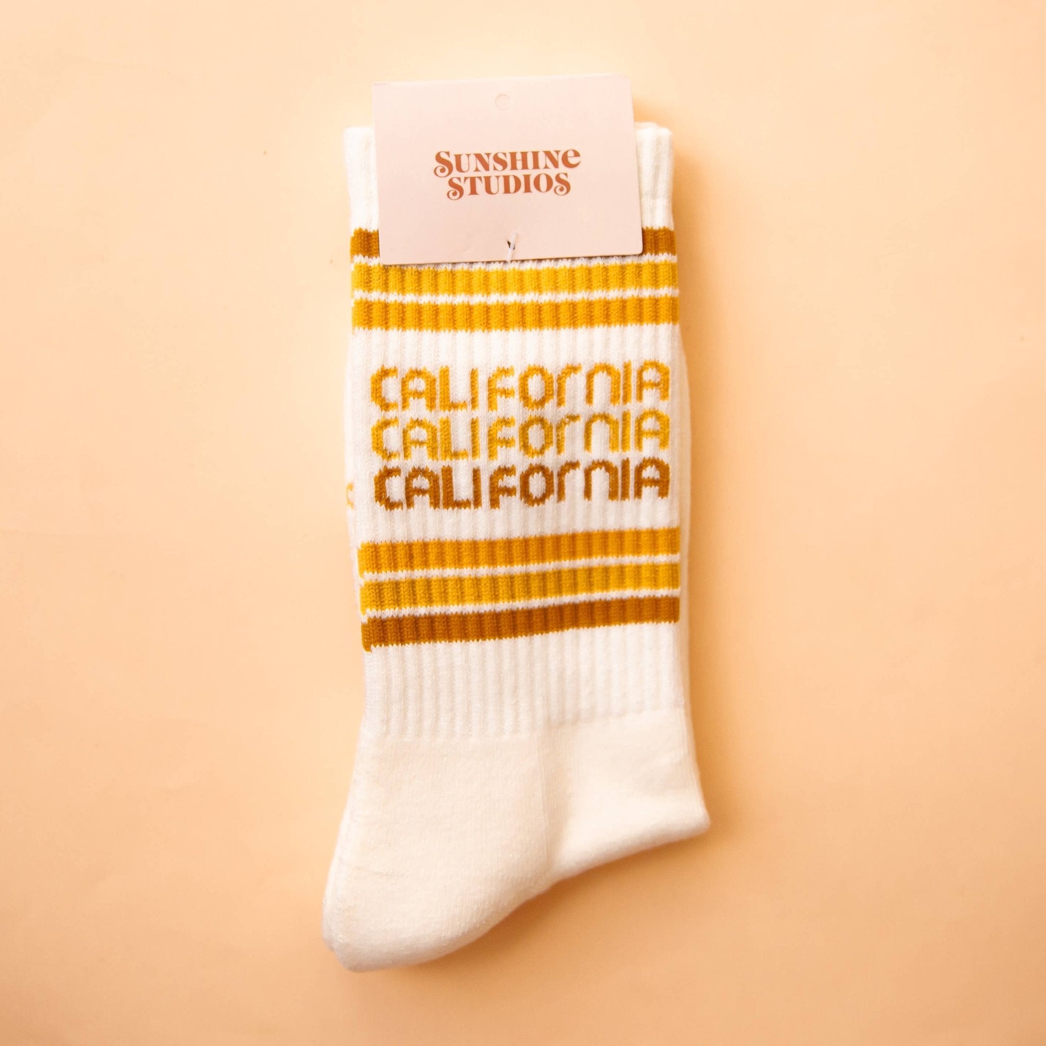 California Striped Ribbed Crew Socks - Dear John
