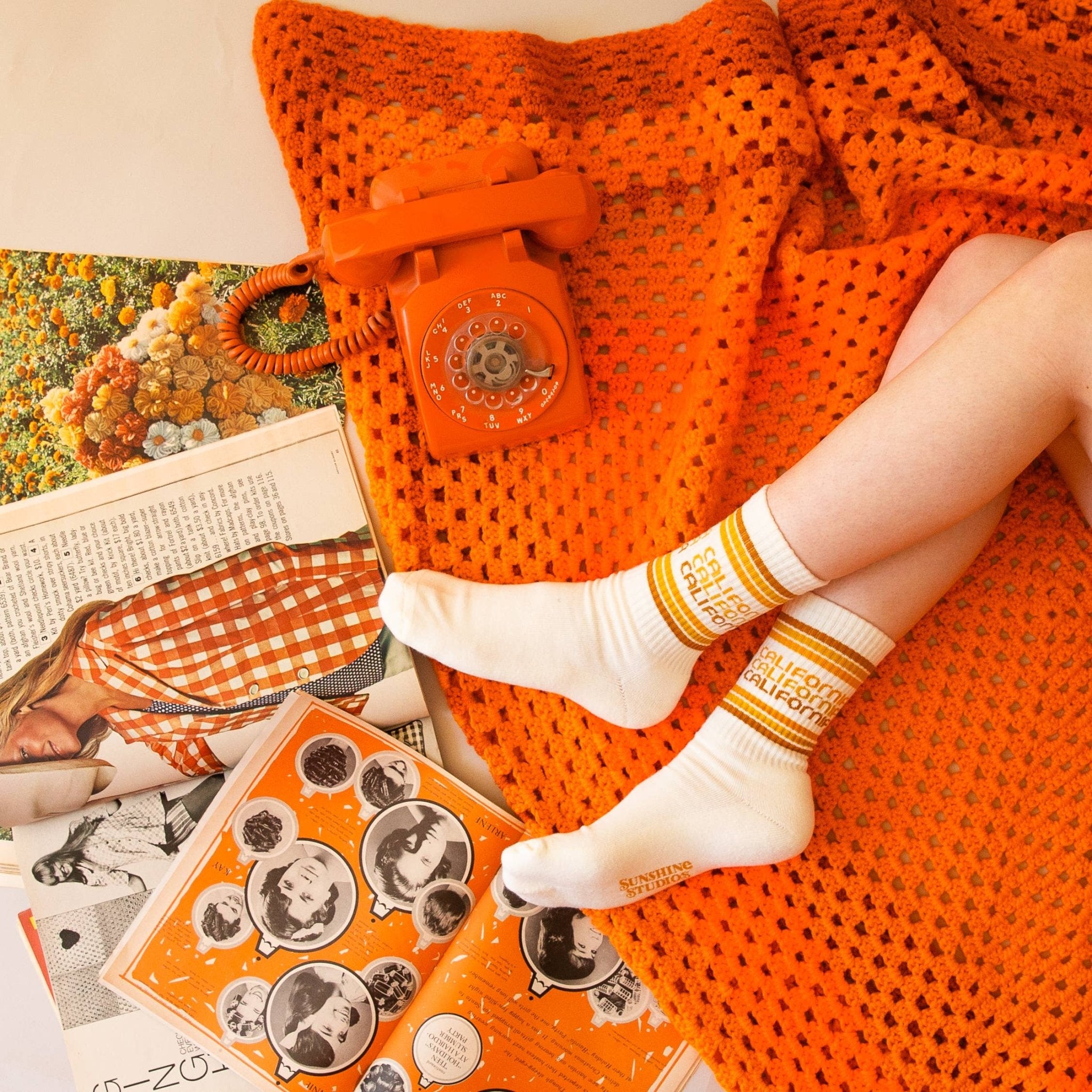 California Striped Ribbed Crew Socks - Dear John