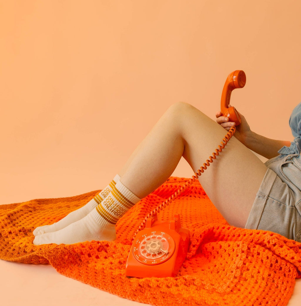 California Striped Ribbed Crew Socks - Dear John