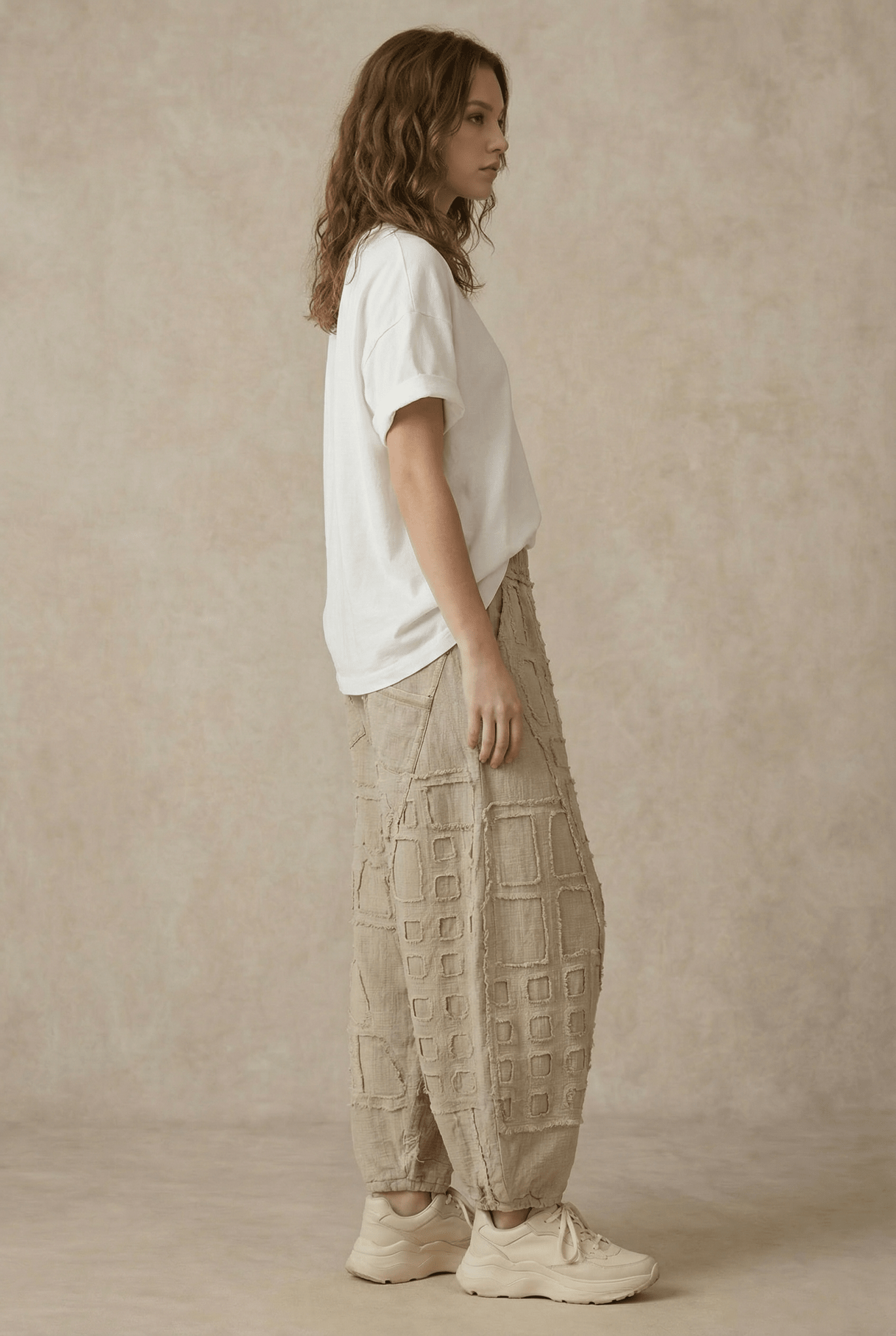 CASUAL BEIGE TEXTURED PANTS - Dear John