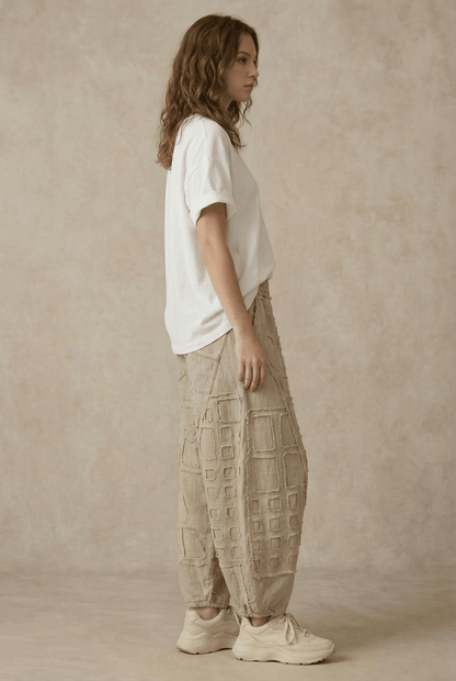 CASUAL BEIGE TEXTURED PANTS - Dear John