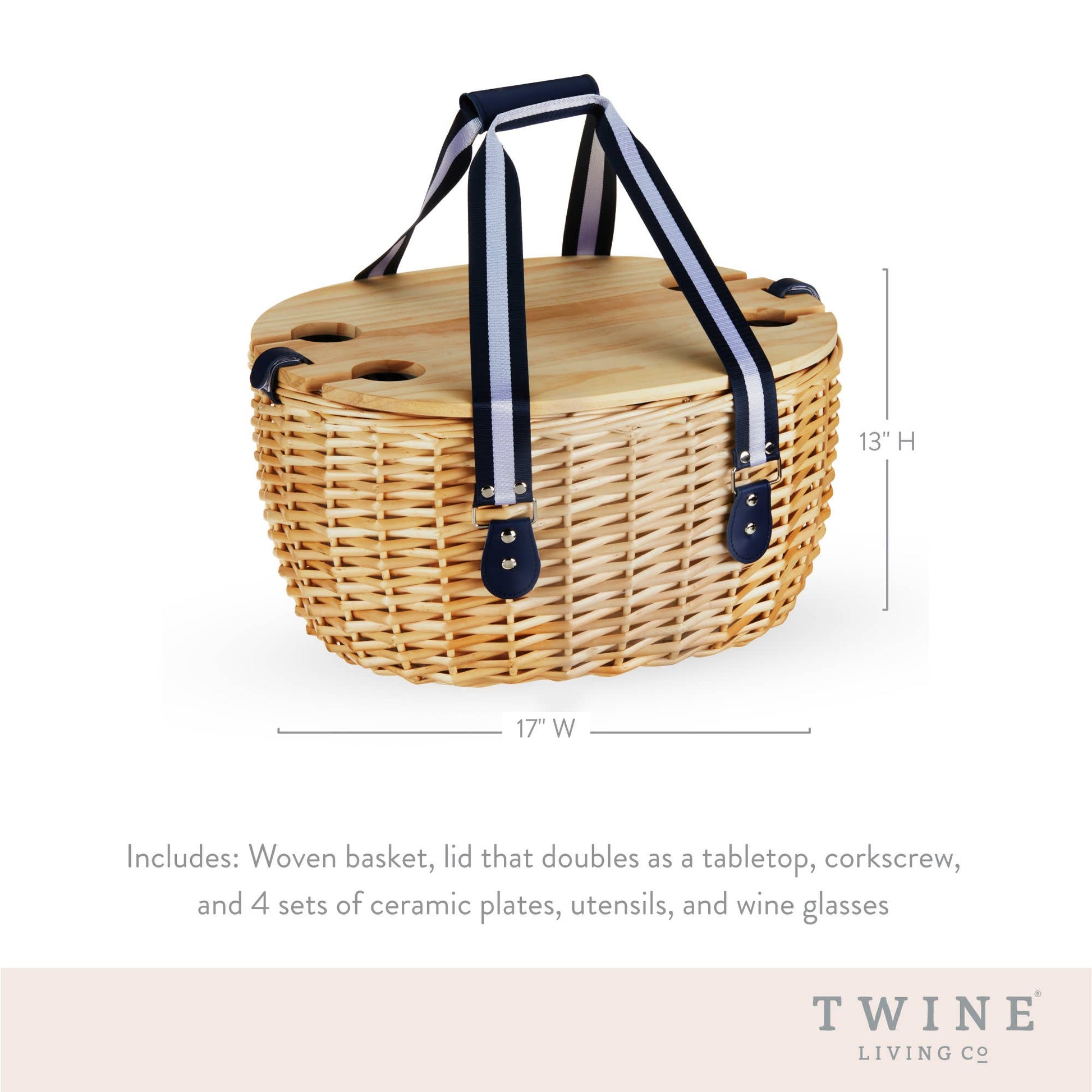 Central Park Willow Picnic Basket Set for Four - Dear John