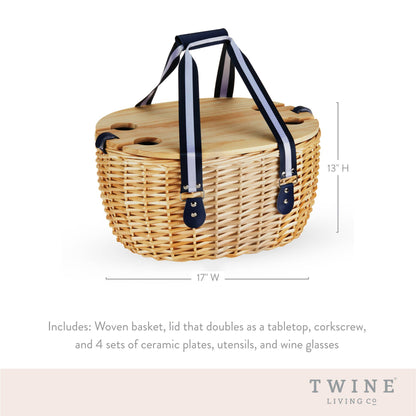 Central Park Willow Picnic Basket Set for Four - Dear John