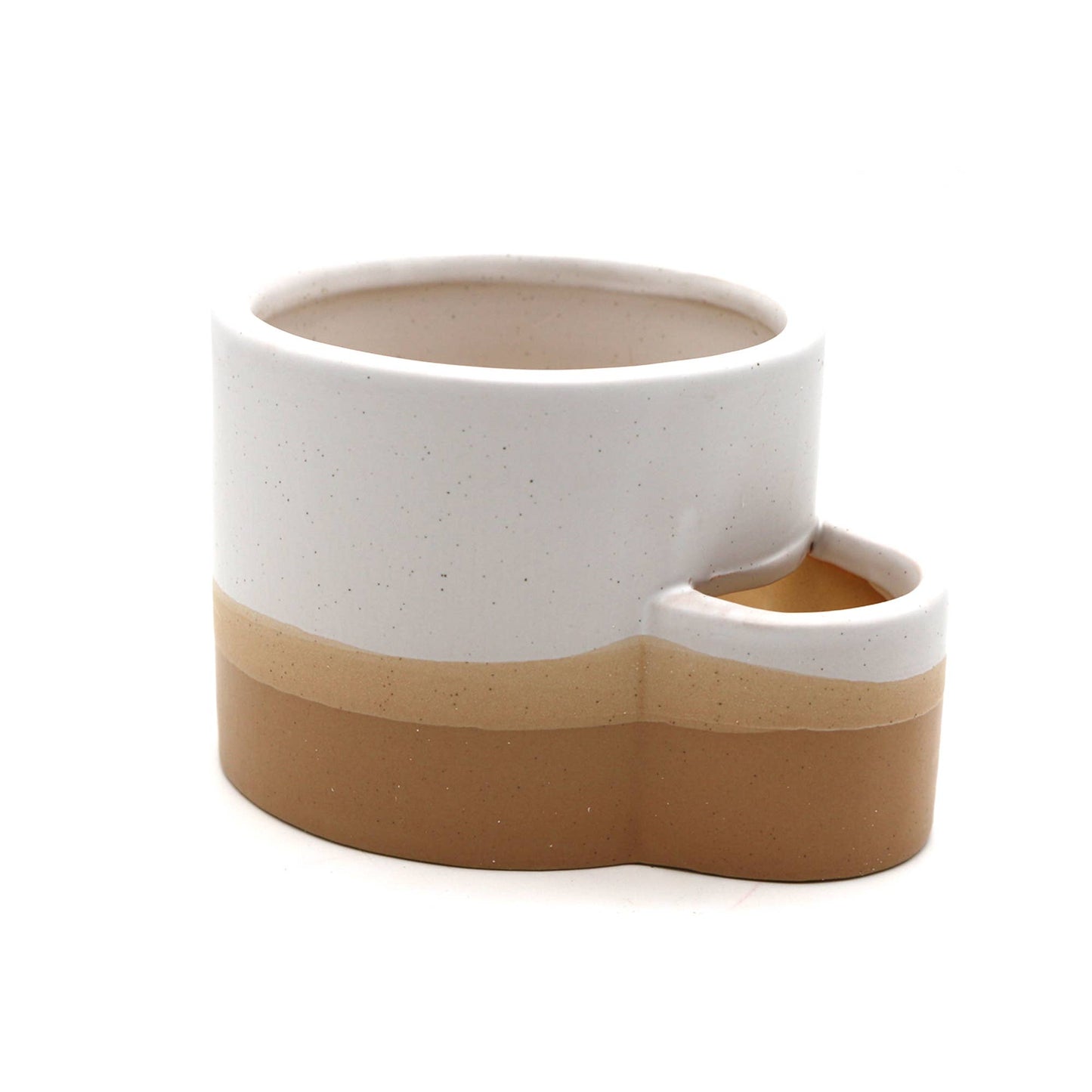 Ceramic Burner w/ Match Slot - White & Brown - Dear John