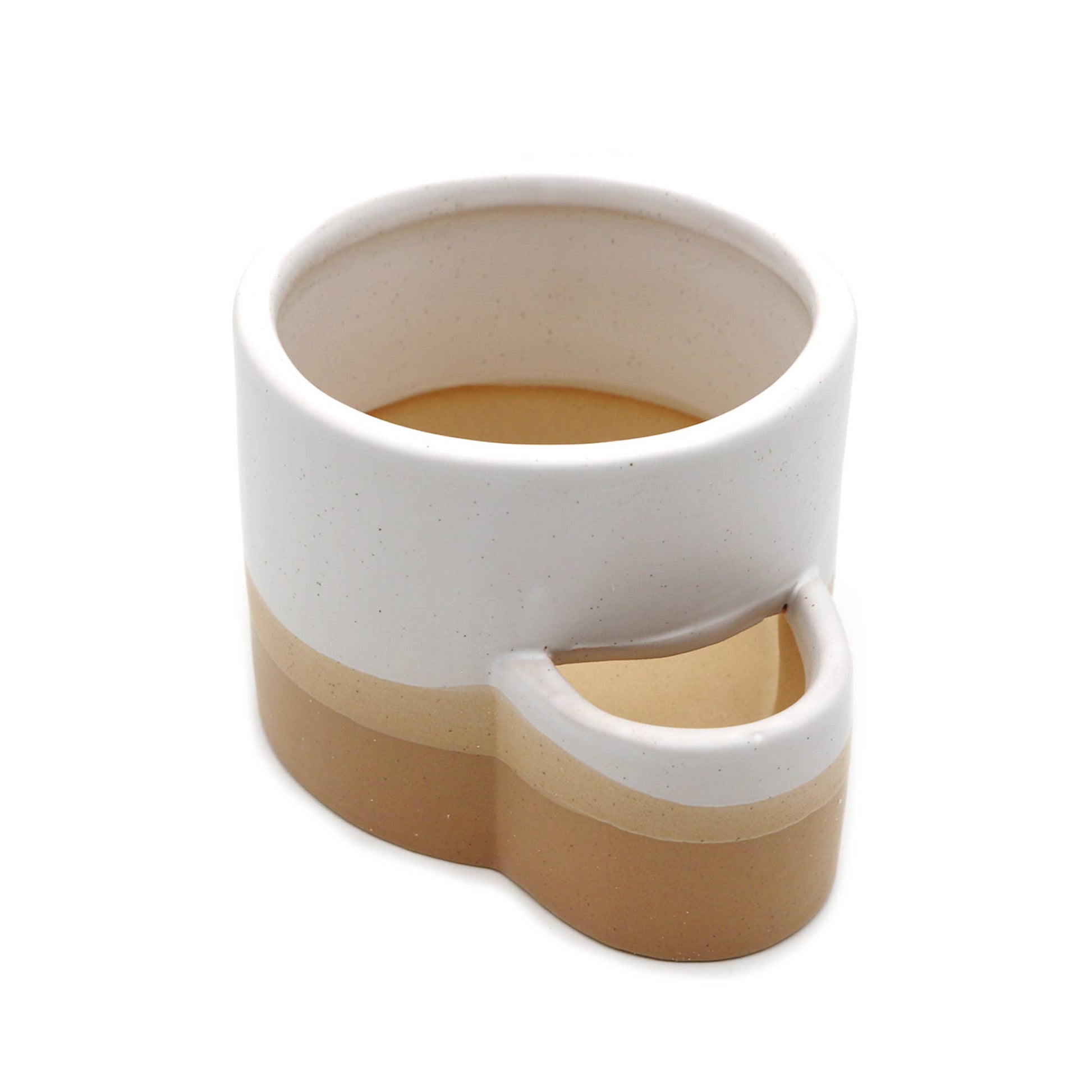 Ceramic Burner w/ Match Slot - White & Brown - Dear John