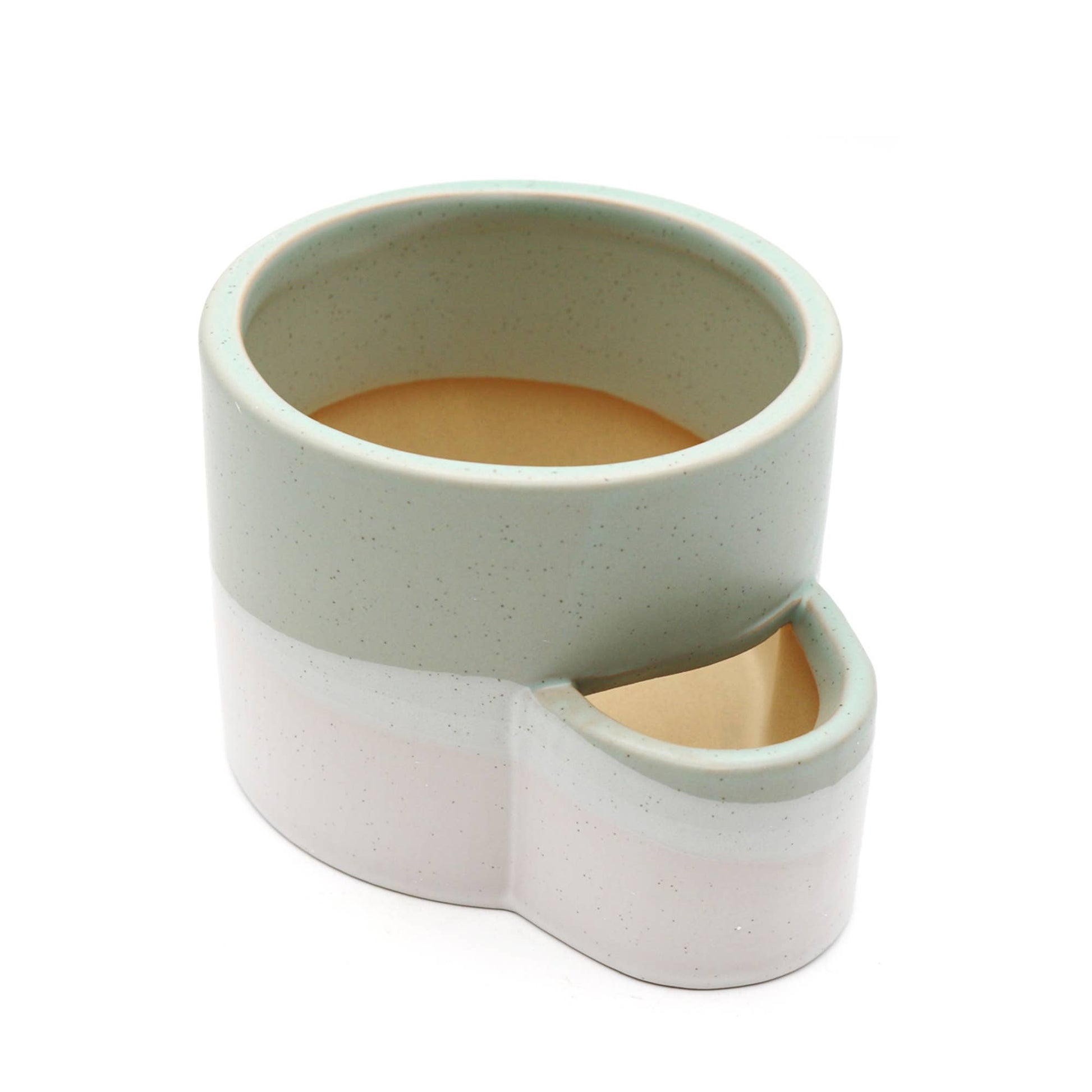 Ceramic Burner w/ Match Slot - White & Green - Dear John