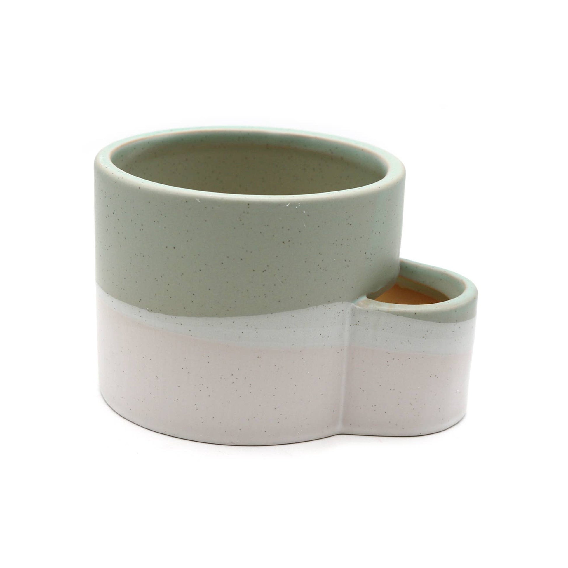 Ceramic Burner w/ Match Slot - White & Green - Dear John