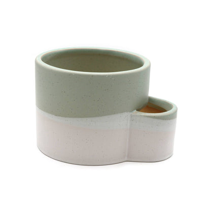 Ceramic Burner w/ Match Slot - White & Green - Dear John